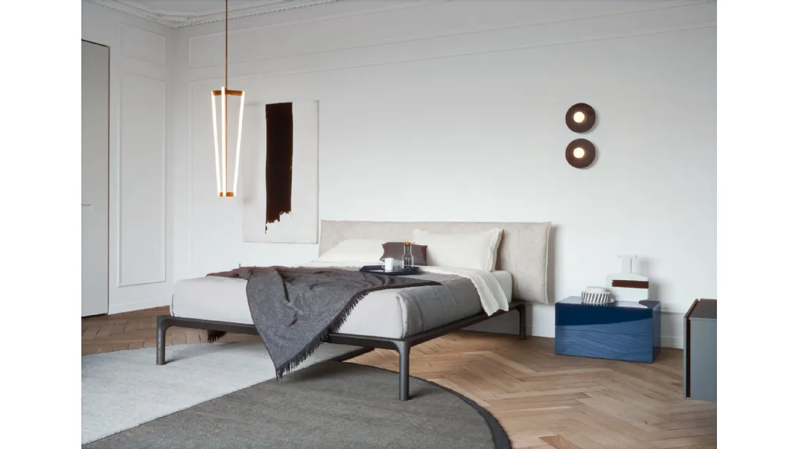 Bedside table in glossy lacquered finish Easy System by Novamobili