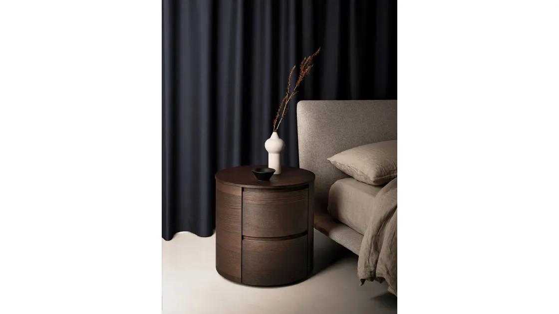 Wooden Orbit bedside table by Kristalia