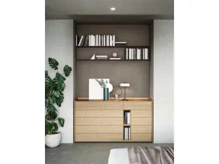 Oak Sly chest of drawers by Novamobili