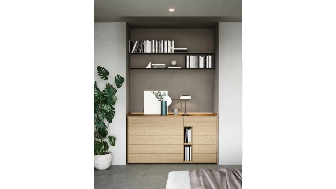 Oak Sly chest of drawers by Novamobili