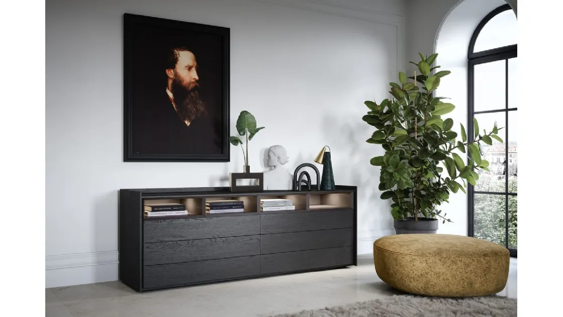 Oak Sly chest of drawers by Novamobili