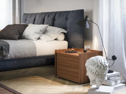 Sly bedside table in walnut wood by Novamobili.