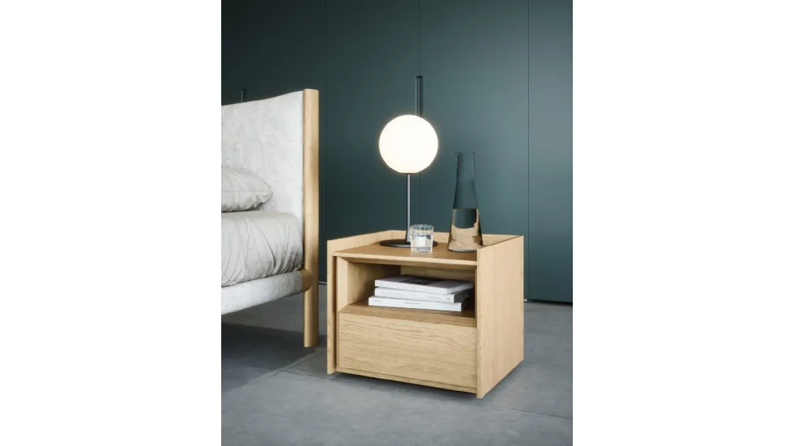 Oak wood bedside table Sly by Novamobili
