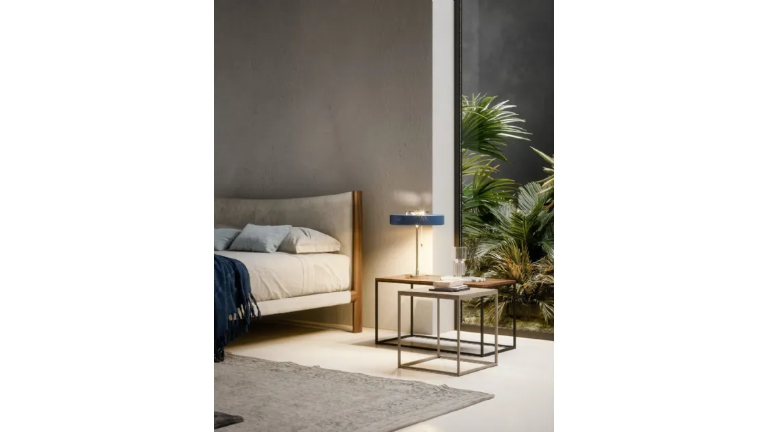 Bedside table Team in lacquered wood and metal by Novamobili