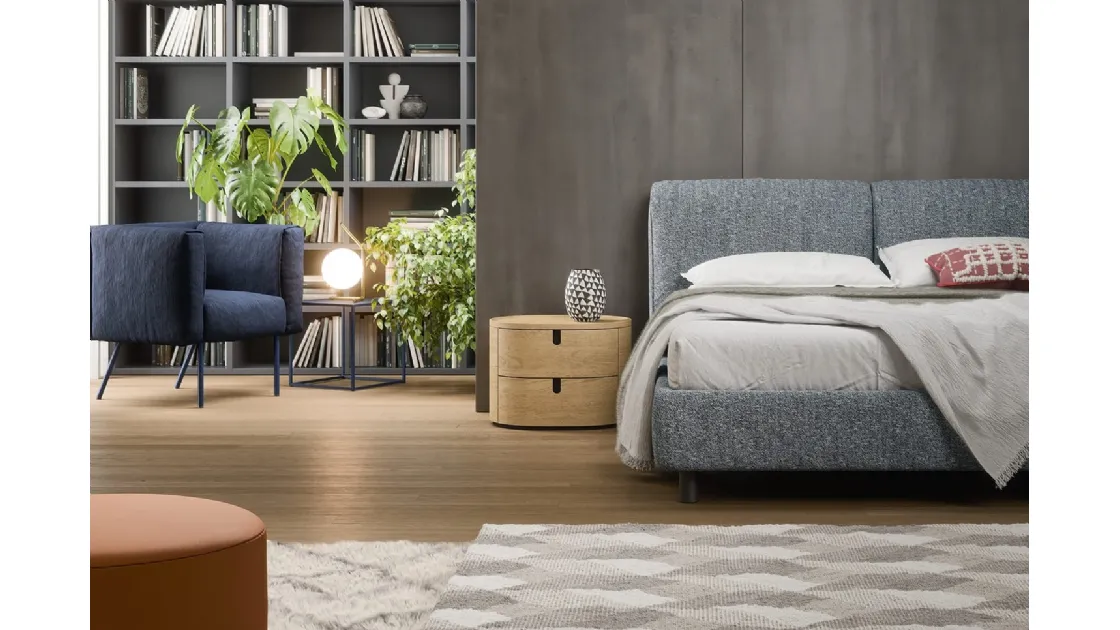 Wooden bedside table Vesta by Novamobili