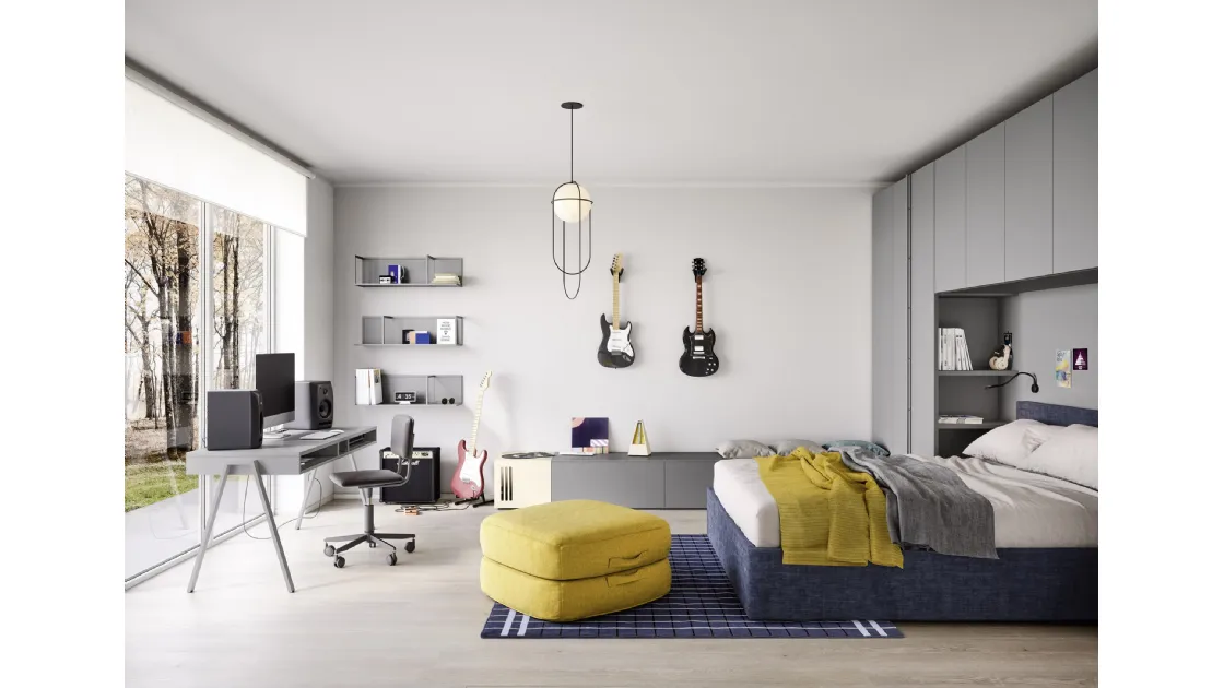 Bridge bedroom with double bed Arial by Nidi