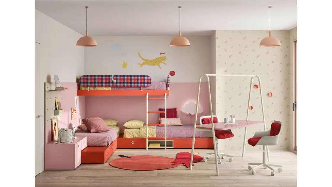 Bedroom with Dots bunk beds by Nidi.