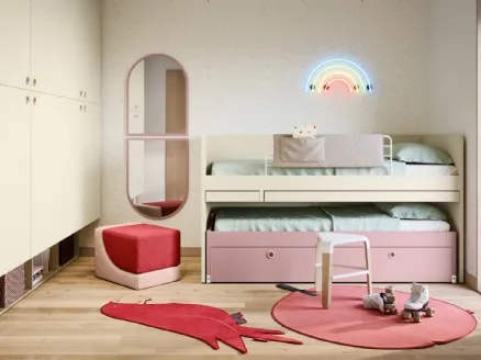 Space-saving kids' room with raised beds by Nidi