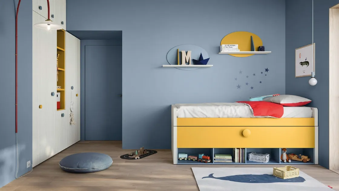 Space-saving bedroom with Pablo bed by Nidi