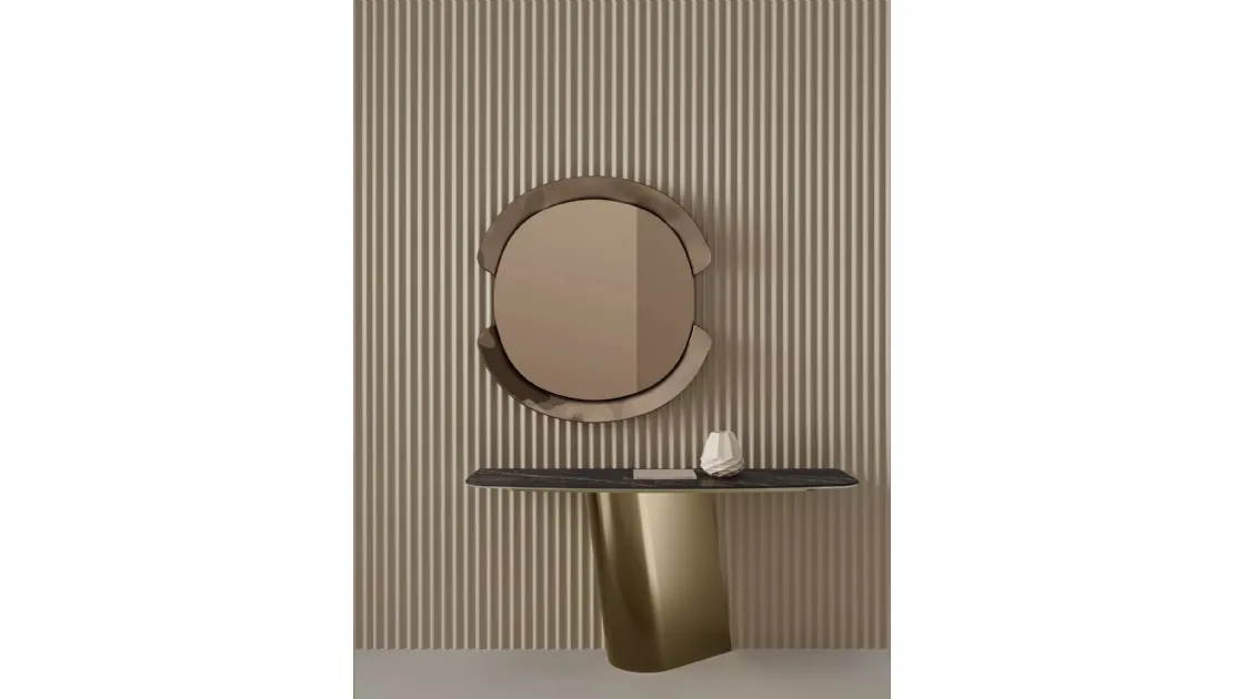 Kimono Console Entryway Table with SuperMarmo Top by Bontempi.