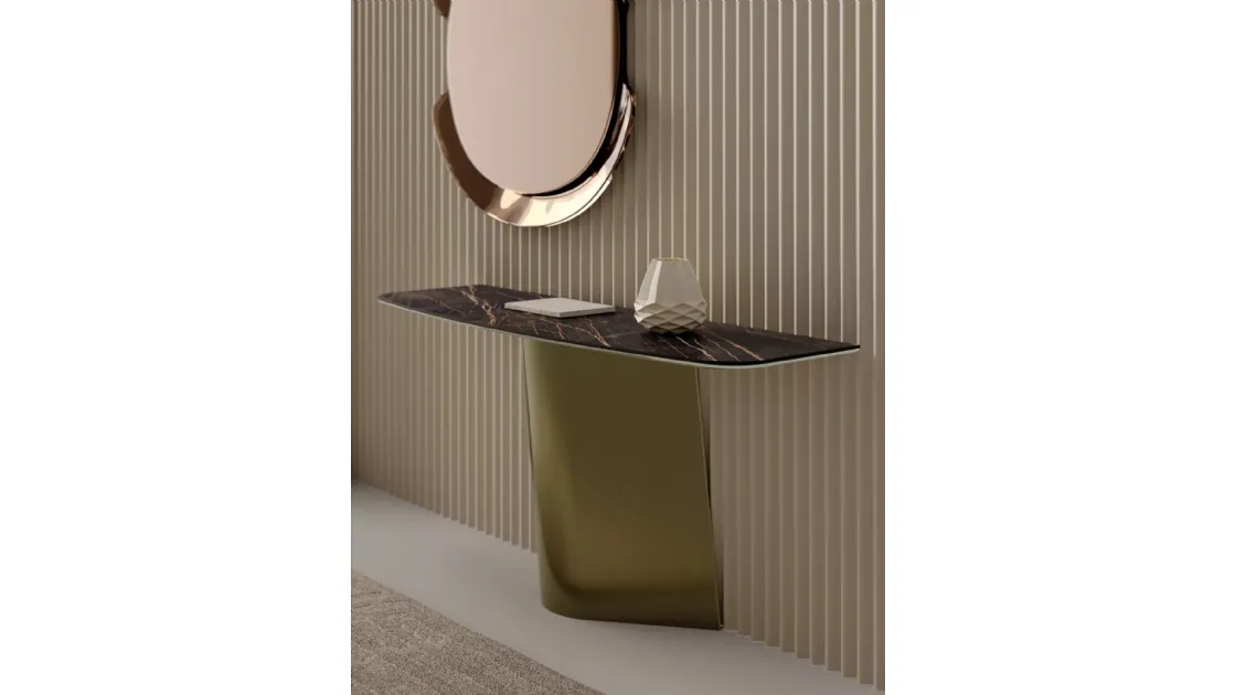 Entrance console table Kimono with SuperMarble top by Bontempi, the mobile phone.