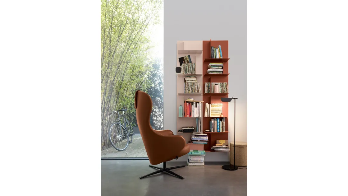 Suspended metal Avenue bookcase by Kristalia