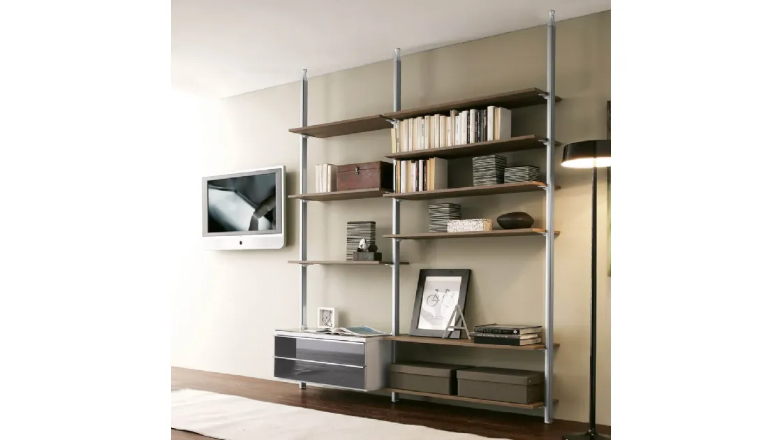 Metal and melamine bookshelf by Ponti Terenghi.