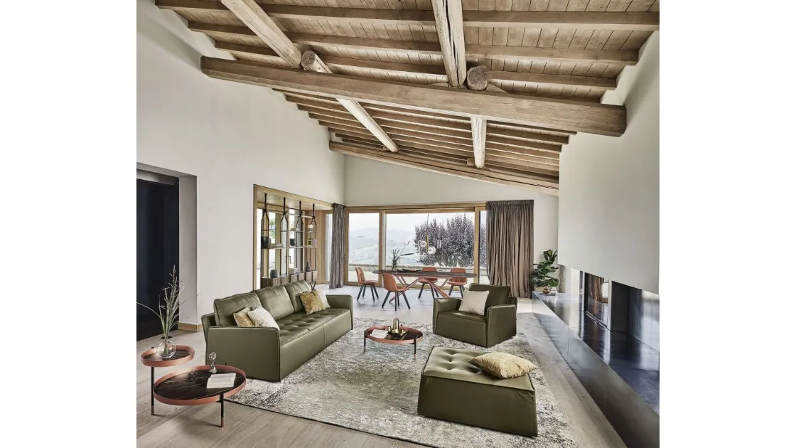 Antares leather living room by Bontempi