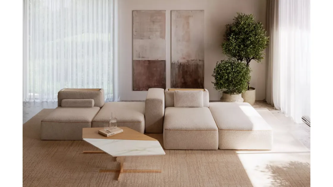 Modular sofa Blake in fabric by Bontempi.