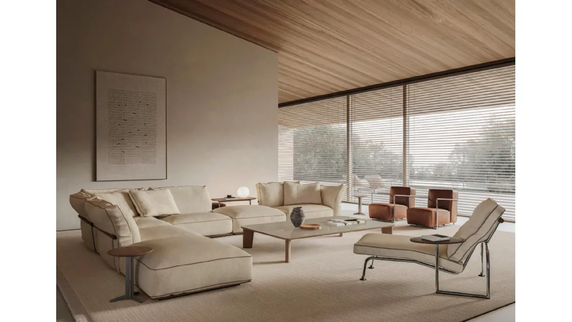 Corner sofa in Camelot fabric by Flexform.