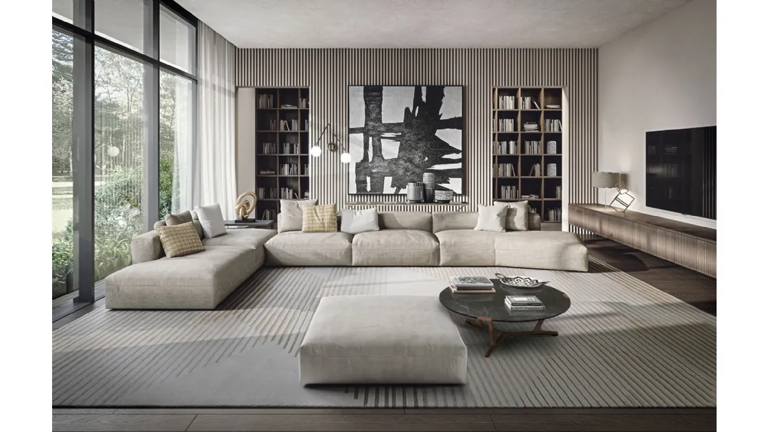 Cooper Frigerio upholstered fabric corner sofa