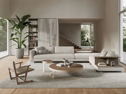 Corner sofa in upholstered fabric Davis by Frigerio Case.