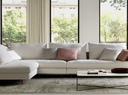 Modern corner sofa in Freedom fabric by Biba salotti