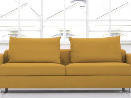 HolÃ mustard colored linear sofa bed by Biba salotti