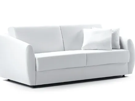 Madison sofa bed in white eco-leather by Biba Salotti