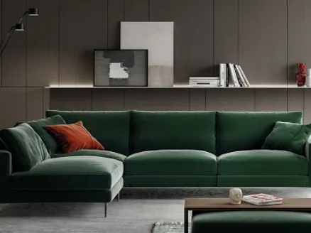 Silver corner sofa by Biba Salotti