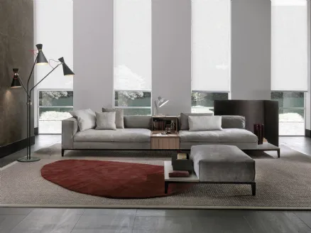 Linear fabric upholstered sofa Taylor by Frigerio