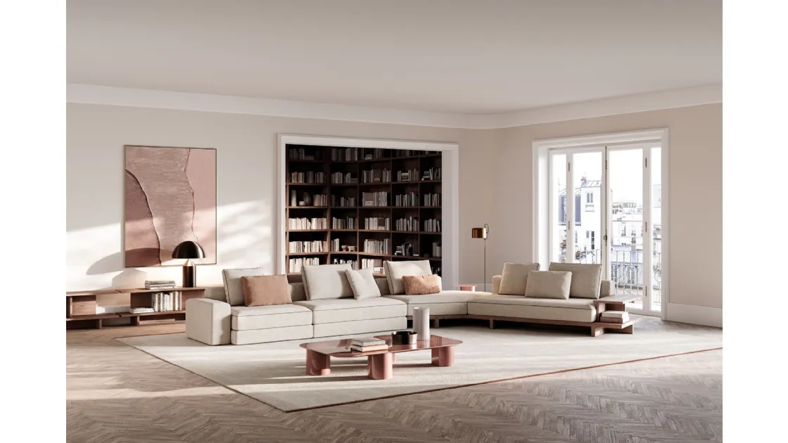 Corner sofa in padded fabric View by Frigerio