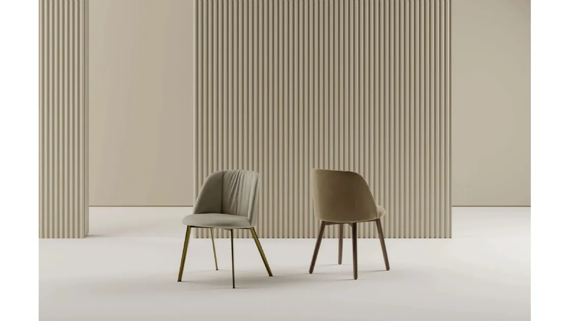 Agatha chair in upholstered fabric by Bontempi