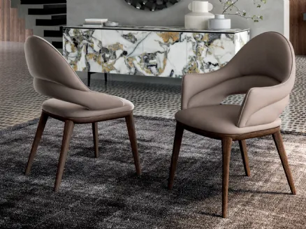 Chair with or without armrests Bay by Ozzio