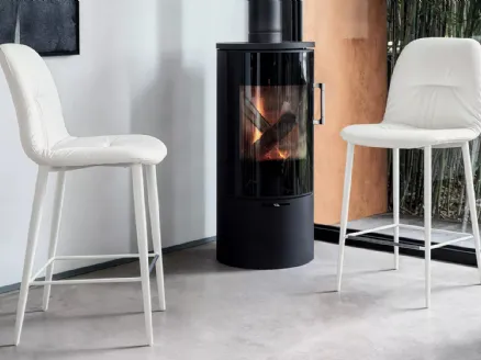 Chantal eco-leather stool by Bontempi.