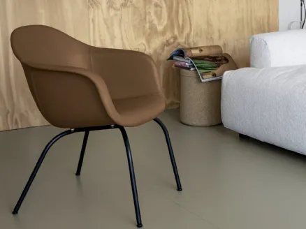 Elephantino Bucket chair upholstered in eco-leather by Kristalia.