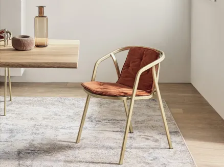 Ines chair in lacquered steel and fabric by Bontempi