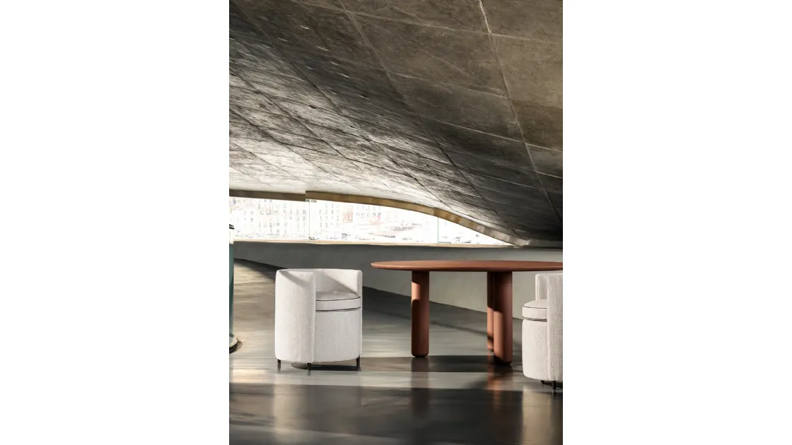 Lou chair in upholstered fabric by Frigerio