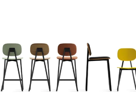 Tata 6 SG stool with steel structure and seat available in various Pointhouse finishes