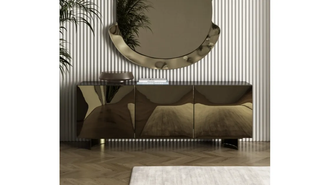 Eden sideboard in bronze mirror by Bontempi