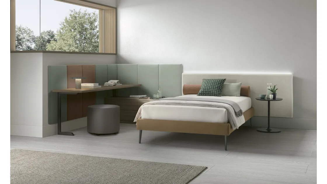 Padded bed with V&Nice paneling.