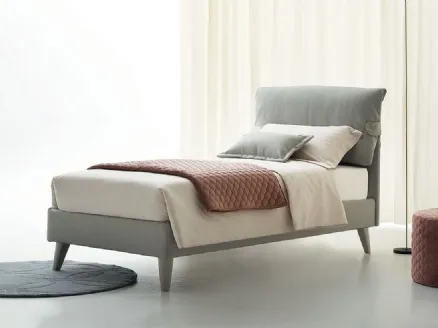 Single bed Dama in fabric with Oggioni headboard