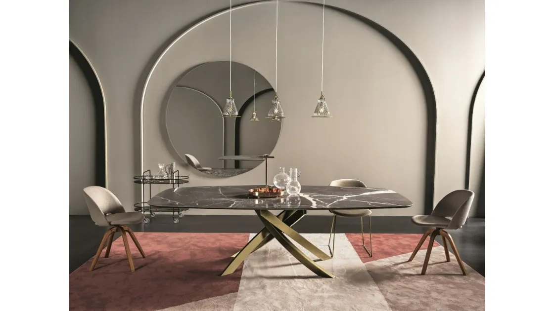 Artistic table in SuperMarble by Bontempi