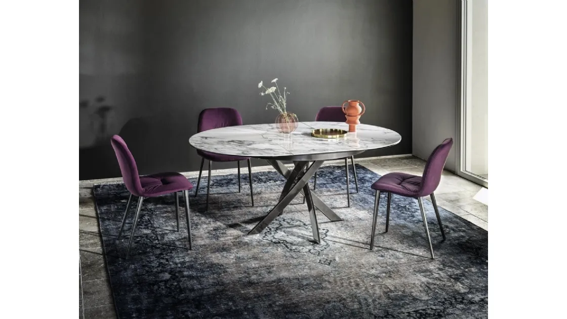 Barone round table in SuperMarble by Bontempi.
