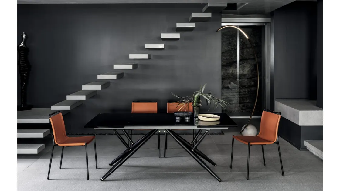 Extendable Bridge table in glass by Bontempi