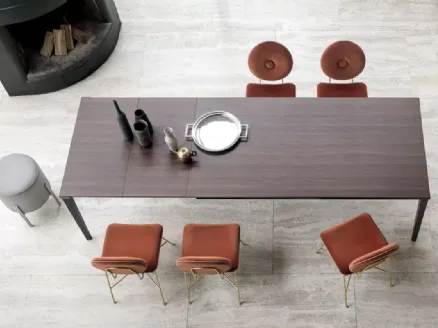 Extendable Echo IN table with melamine wooden effect top by Bontempi.