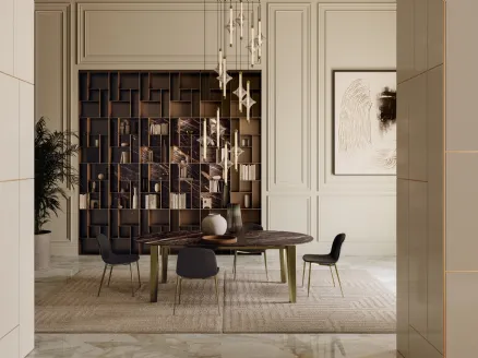 Extendable Etro XXL table in SuperMarmo by Bontempi