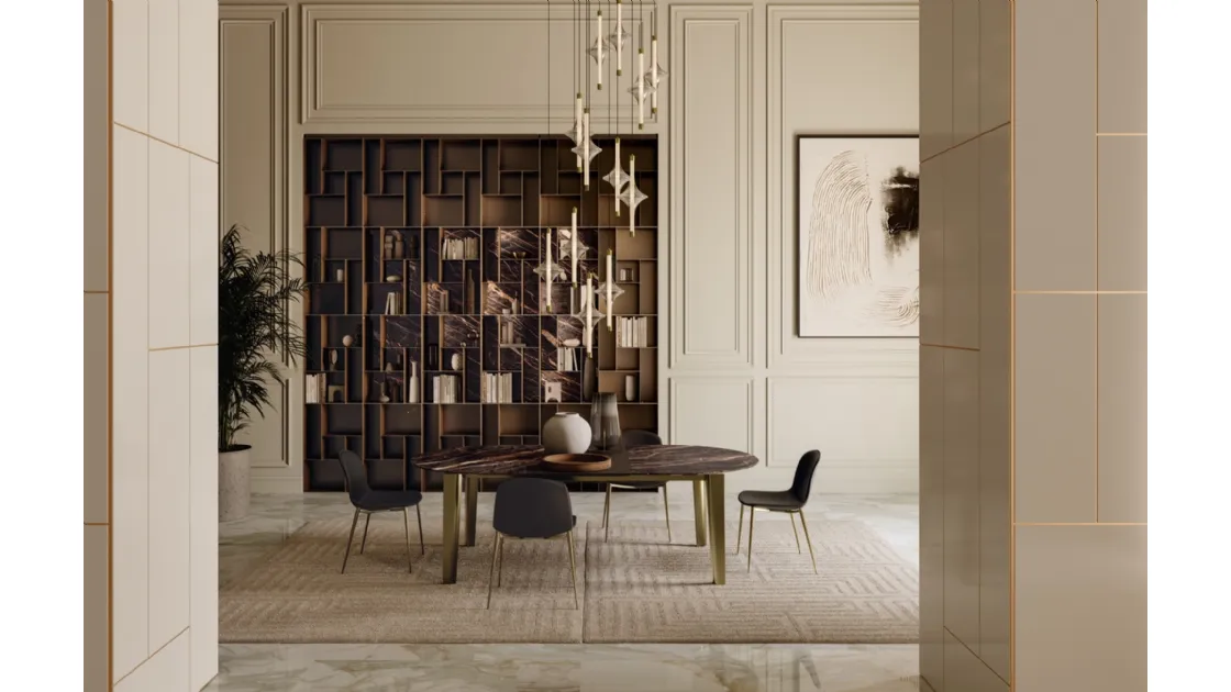 Extendable Etro XXL table in SuperMarmo by Bontempi