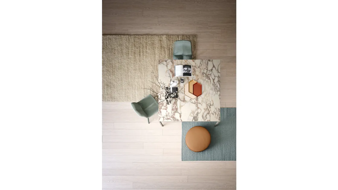 Square table Filo in Light Stone by Novamobili.