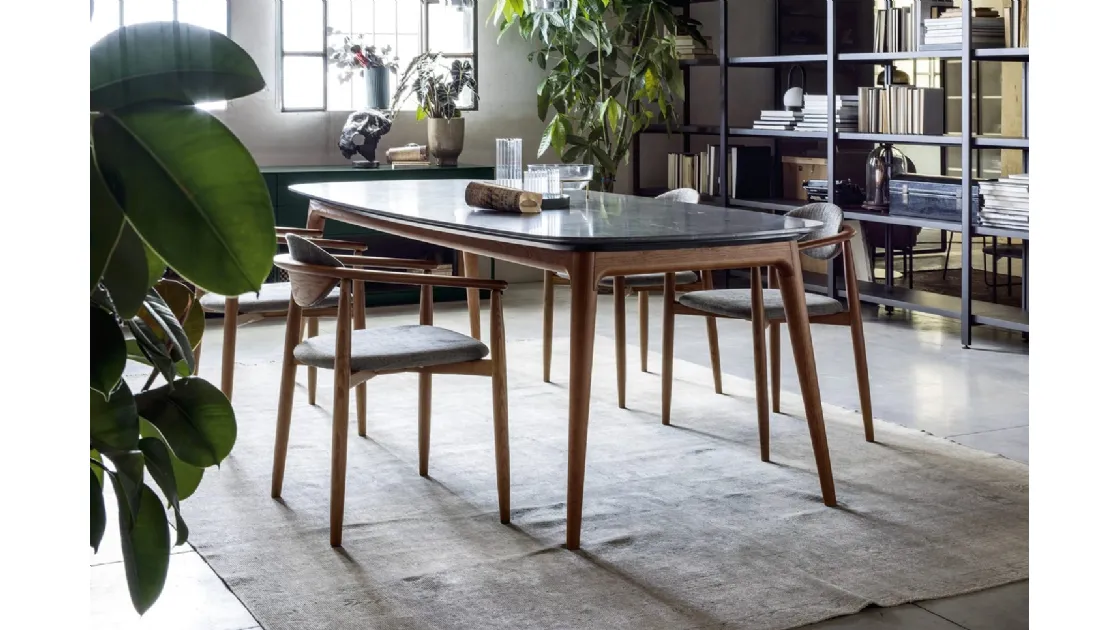 Hanami table with marble top by Novamobili