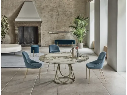 Louis Round table in SuperMarble by Bontempi.
