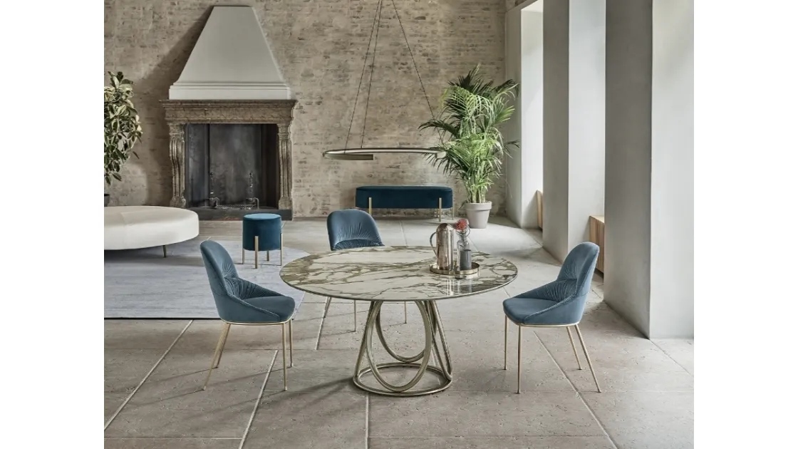 Louis Round table in SuperMarble by Bontempi.