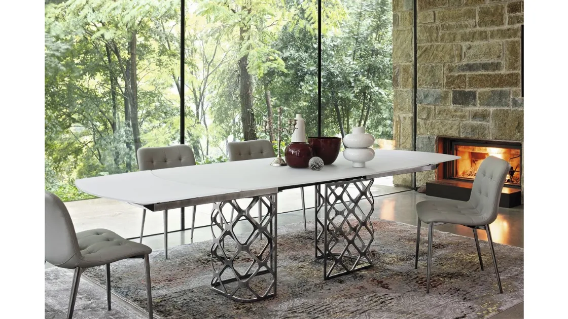 Majesty Extendable Glass Table by Bontempi