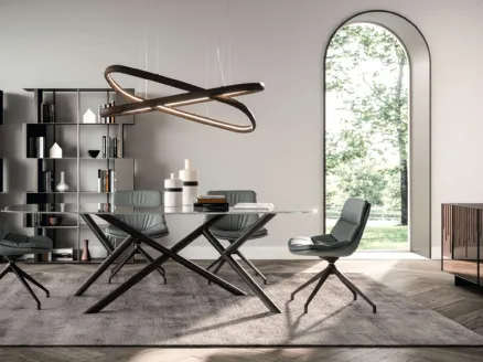 Fixed table in random glass by Ozzio